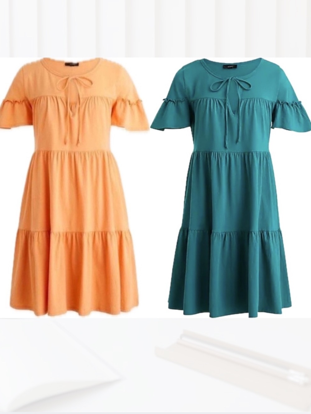 LOT OF 2 J. Crew ruffle tiered dresses